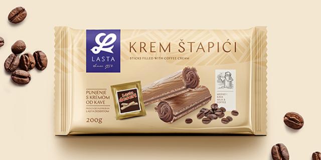 Biscuits CREAM STICKS WITH COFFEE produced by LASTA