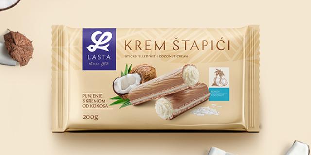 Biscuits CREAM STICKS WITH COCONUT produced by LASTA
