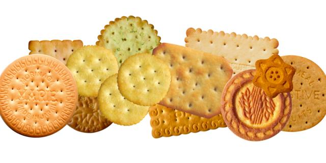 Crackers, semi-sweet and rotary moulded biscuits for a multi-purpose production line 