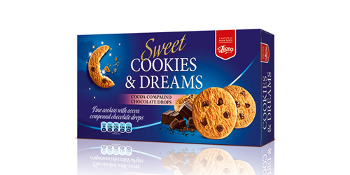 Biscuits Cookies & Dreams Milk Chocolate produced by Lion