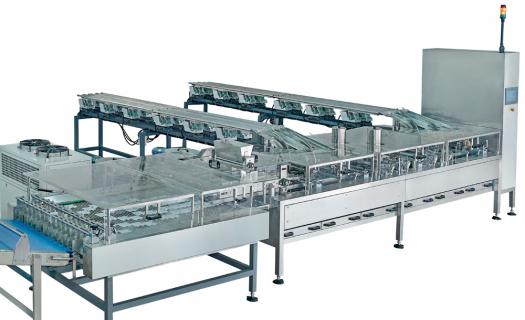Equipment High speed 4 lane automatic biscuit sandwiching system produced by EverSmart