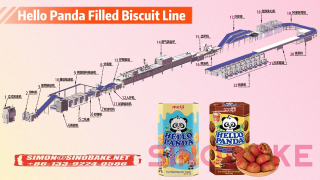Hello Panda Filled Biscuit Production Line with Mixer Laminator Gauge Rolls and Auto Injector