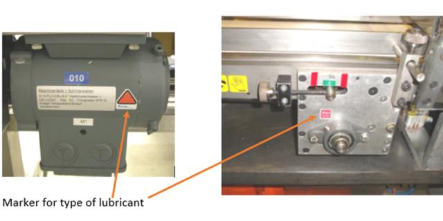 Marker for type of lubricant