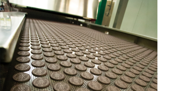 Solid and perforated steel belts for bake ovens