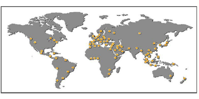 The world map of Steinhaus GmbH Germany clients