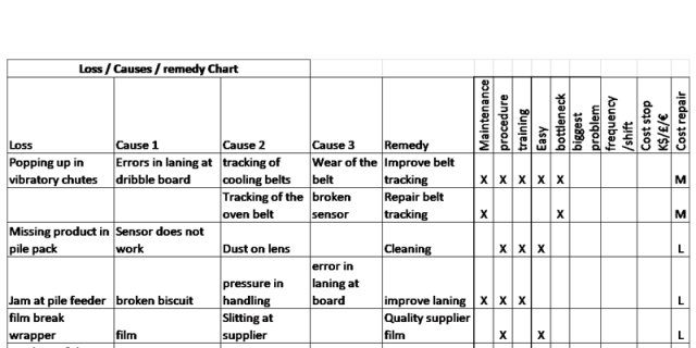 Loss/Cause/Remedy excel